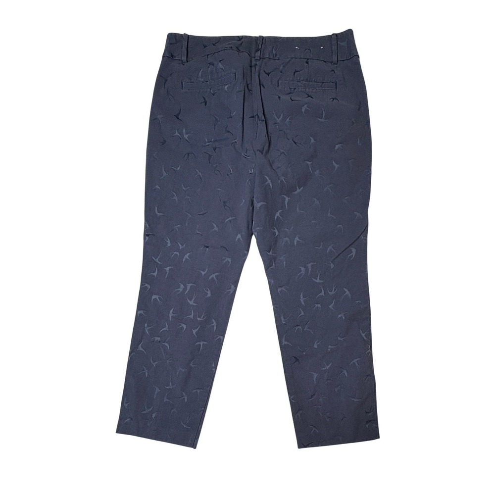 Ann Taylor Whimsical Bird Swallow Ankle Pants 14 Blue Nature - Picture 8 of 10
